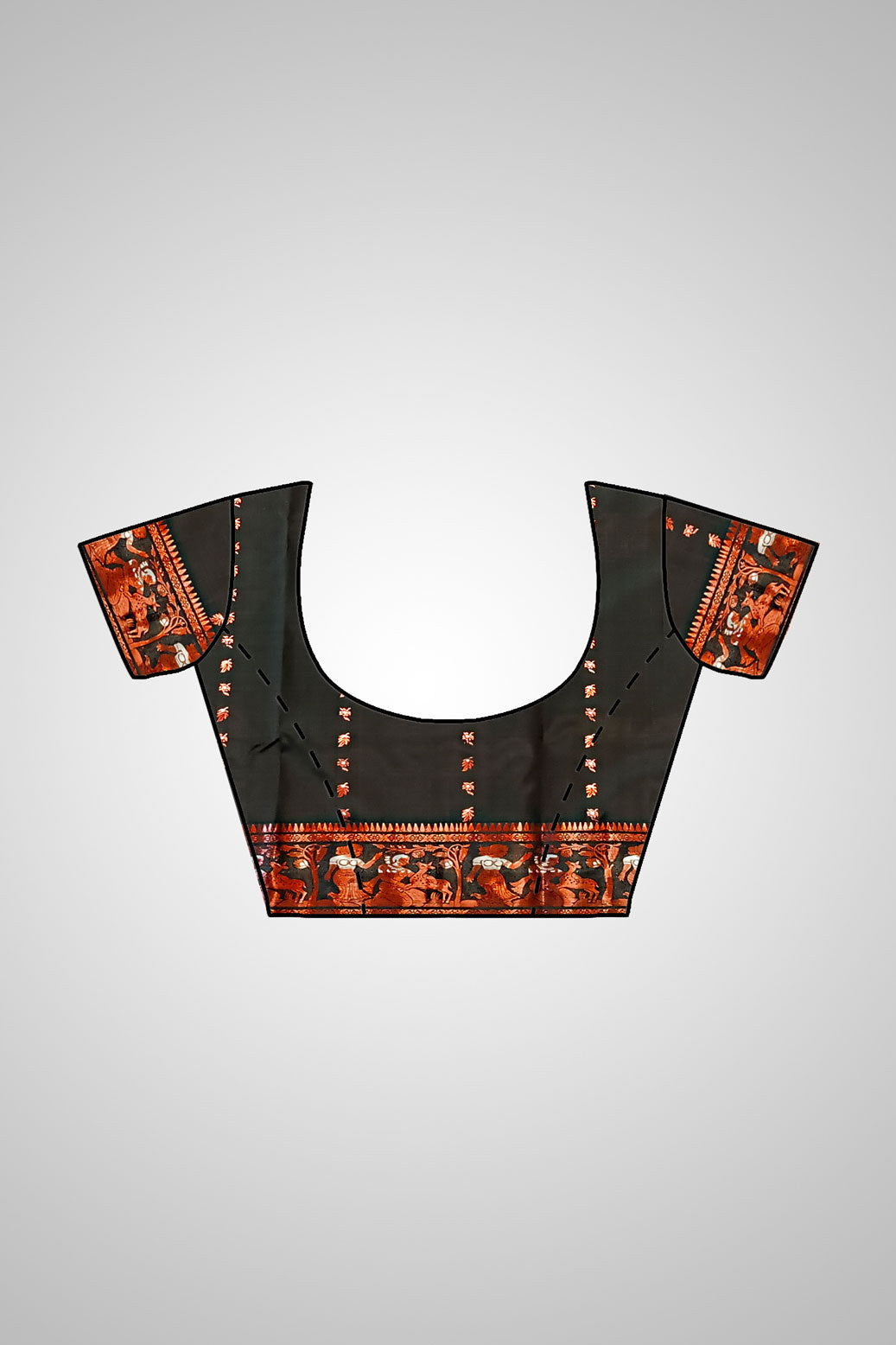 Buy Swarnachari Saree set – Complete view with blouse and saree combo