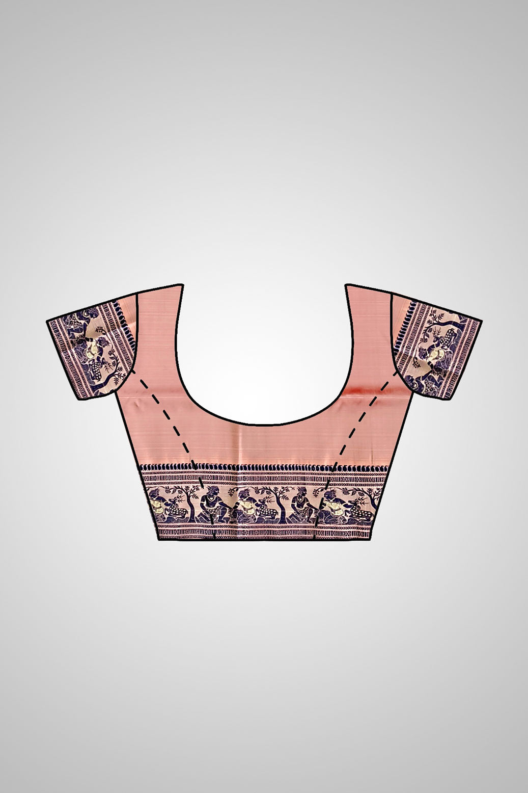 Buy Baluchari Pure Silk Saree – Blouse and full saree view