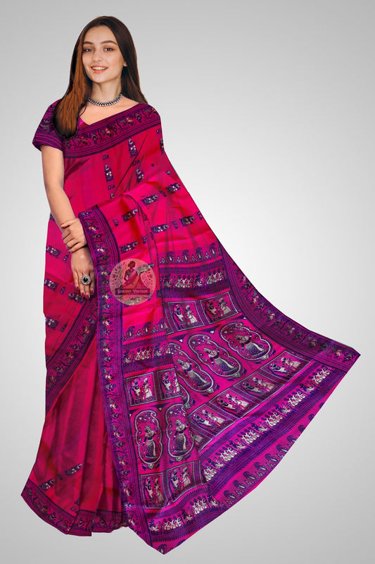 Buy Baluchari pure silk saree online – front view elegant drape
