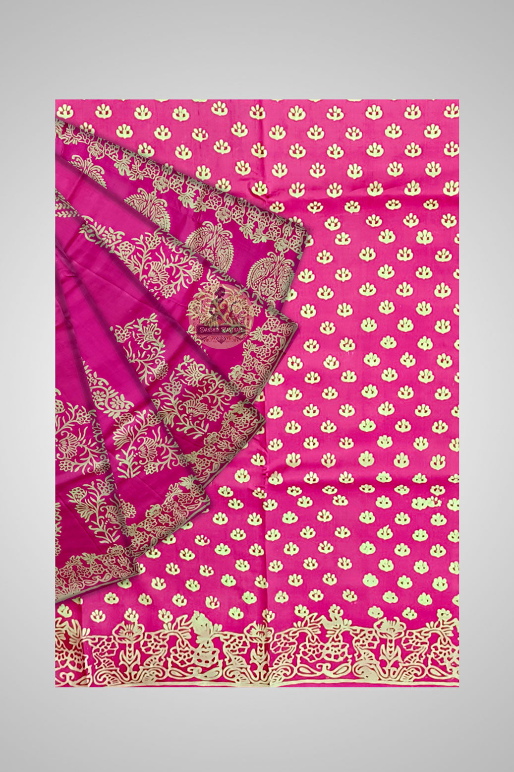 Shop Handloom Block Print Saree – Close-up of handcrafted patterns