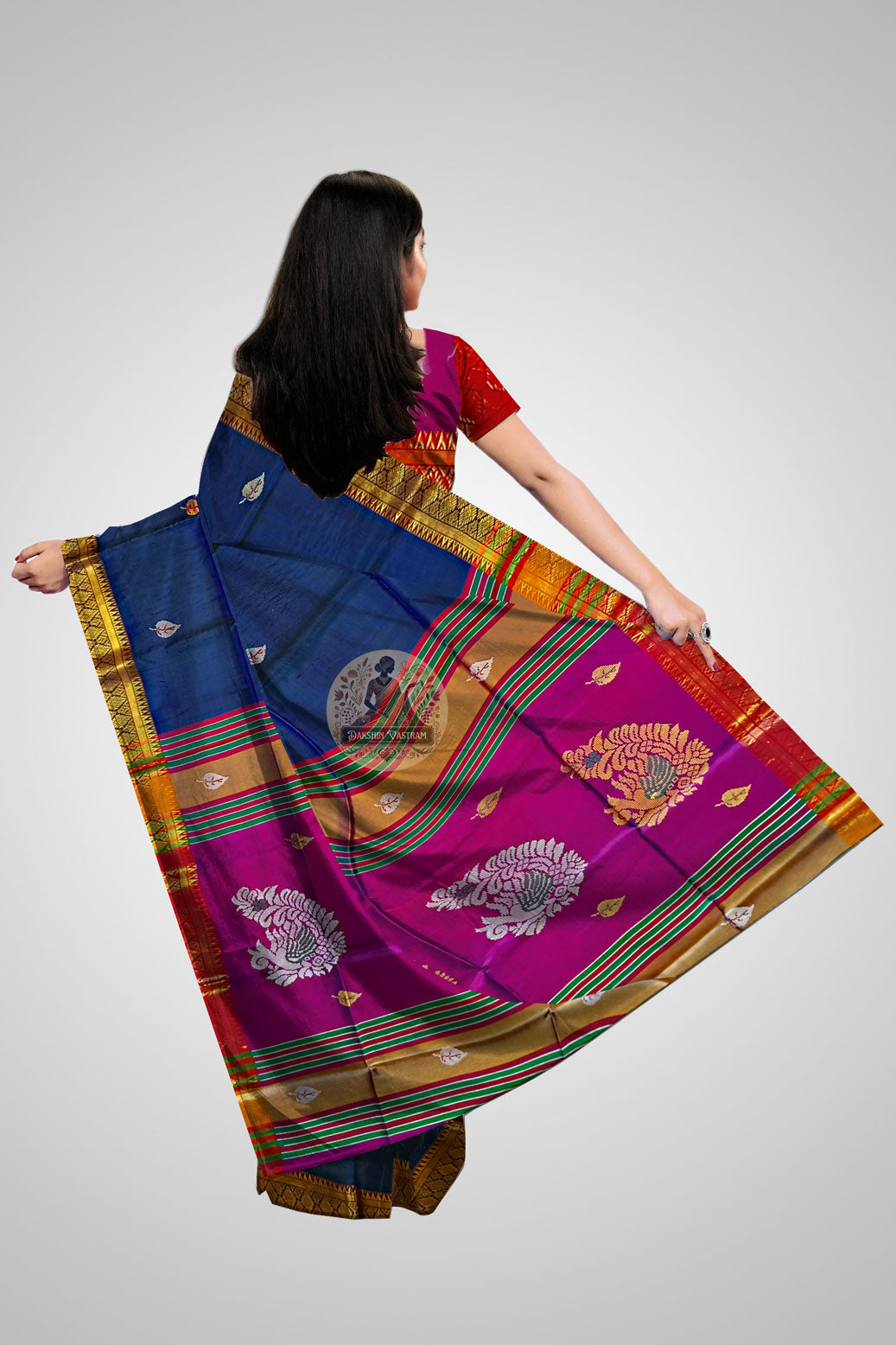 Buy Pure Silk Saree online – Pure Silk Saree rear view