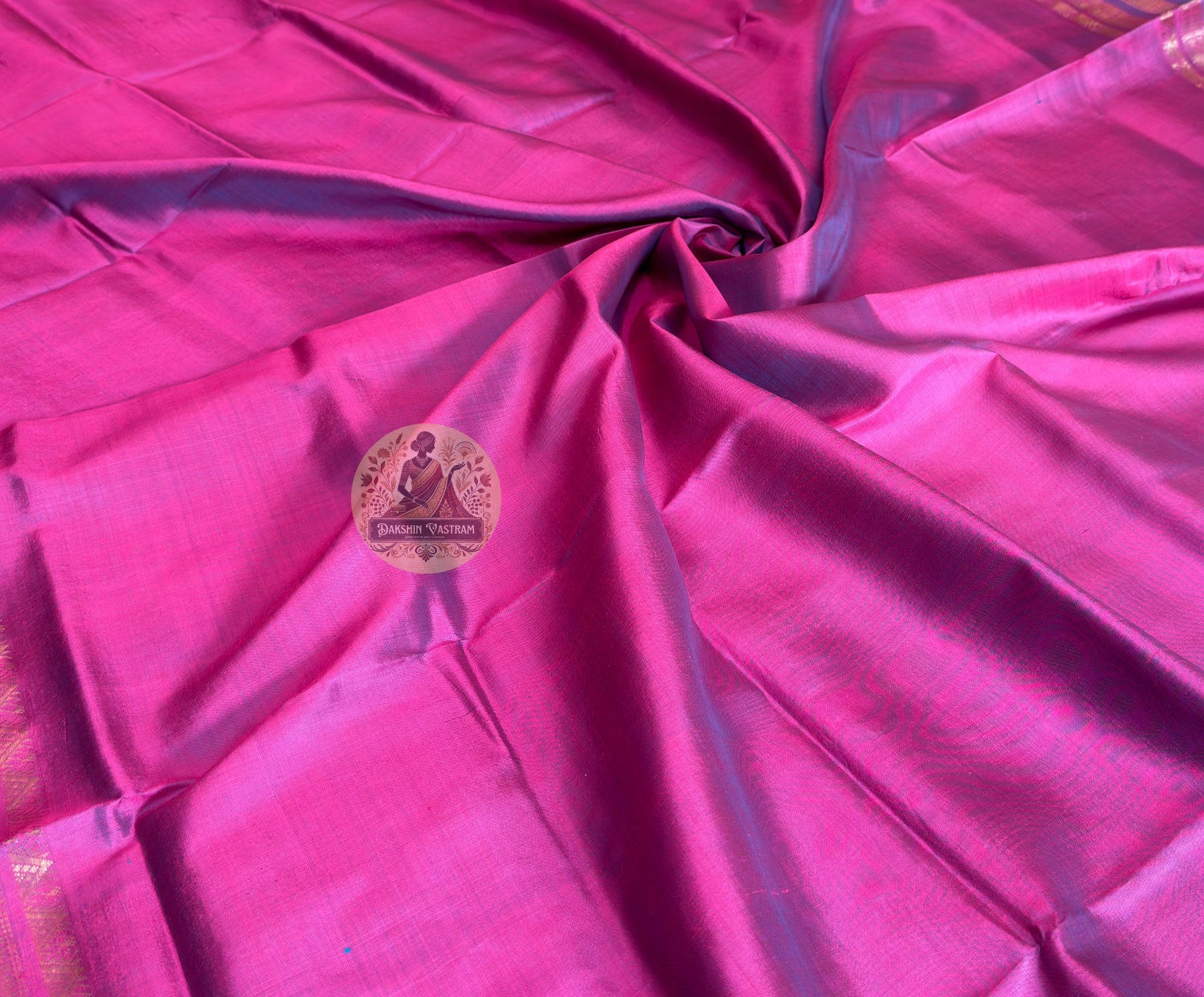 Buy Pure Silk Saree online – close-up of Katan silk texture