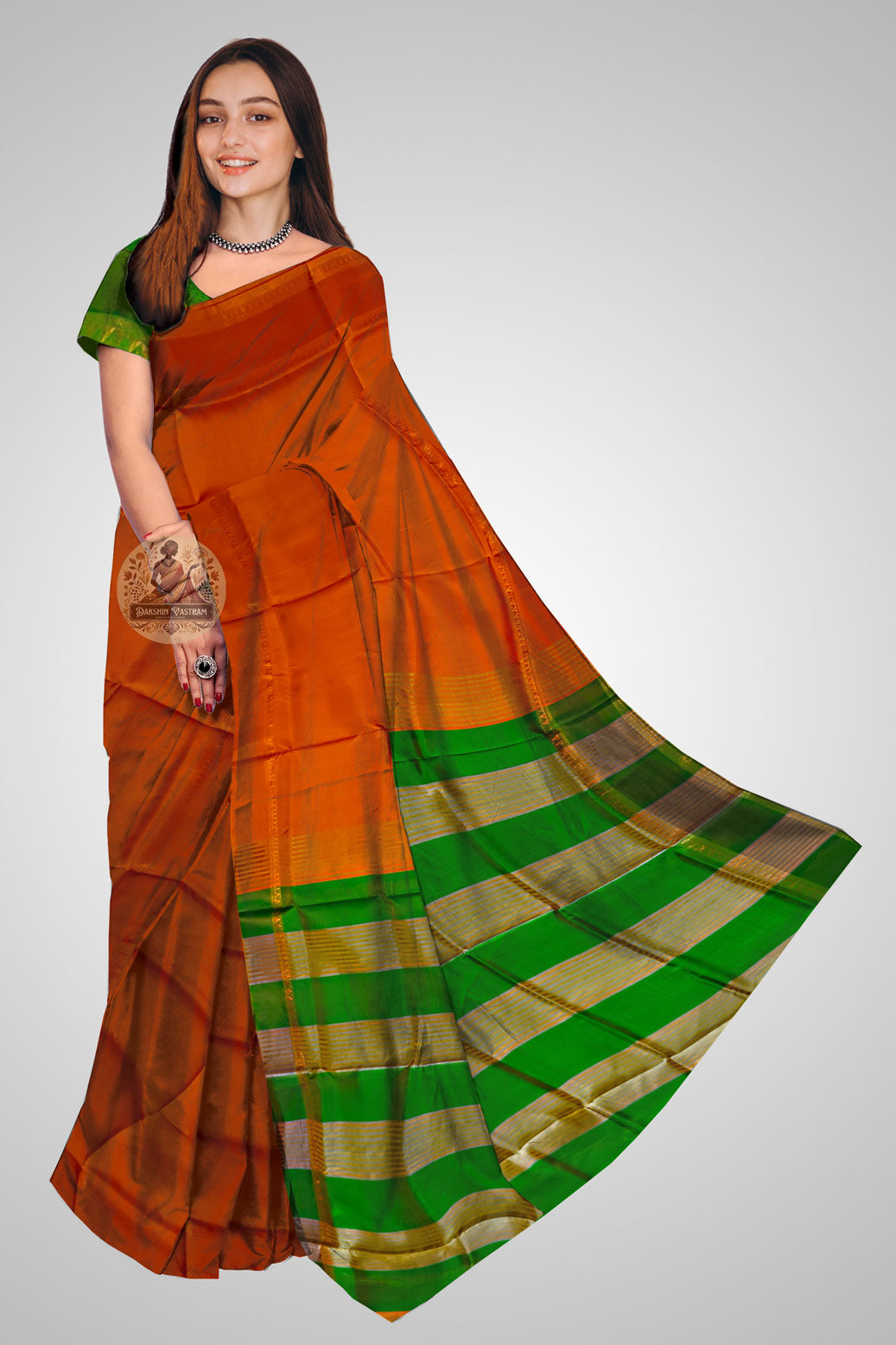 Buy Pure Silk Zari Par Saree online – Front view with rich border design