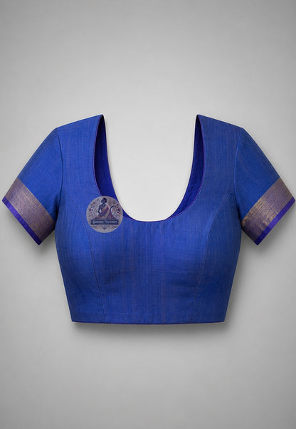 Matching blouse piece included with Bishnupur pure cotton handloom saree, handwoven fabric, West Bengal origin