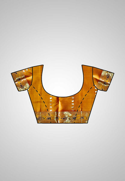 Buy Handloom Swarnachari Silk Saree online – blouse view
