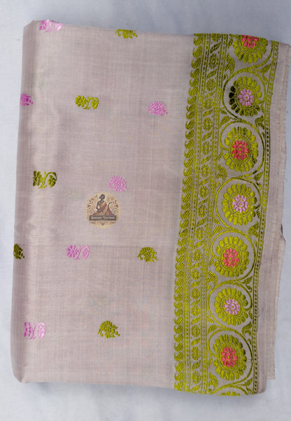 Full flat-lay of Baluchari Pure Silk Saree with matching blouse piece Mahabharata war council collector narrative Bengal