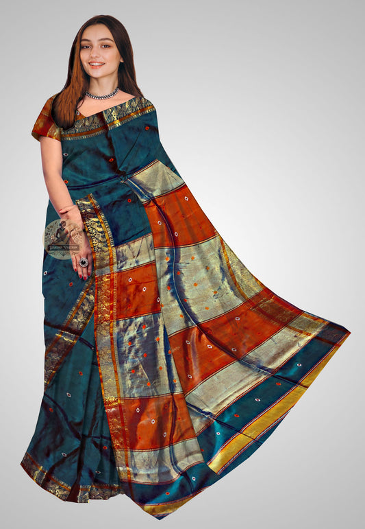 Pure Katan silk saree with opulent feel and soft fall