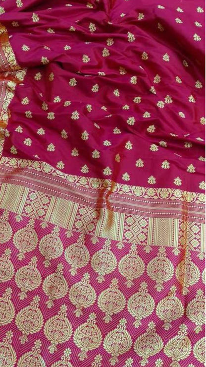 Buy Assam Pure Mulberry Silk Saree online – front view of silk saree