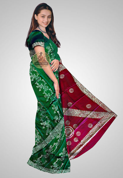 Buy Bishnupuri Katan Silk Saree online – Bishnupuri Katan Silk Saree side view