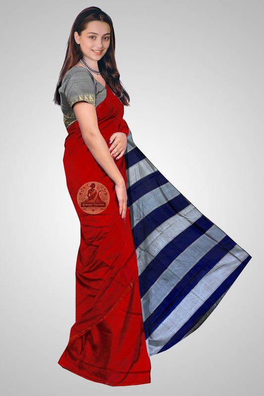 Elegant Katan silk saree draped in full length – perfect for Indian weddings in the USA