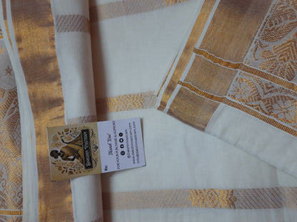 Kasavu Saree | This Kasavu Saree showcases the beauty of handloom weaving