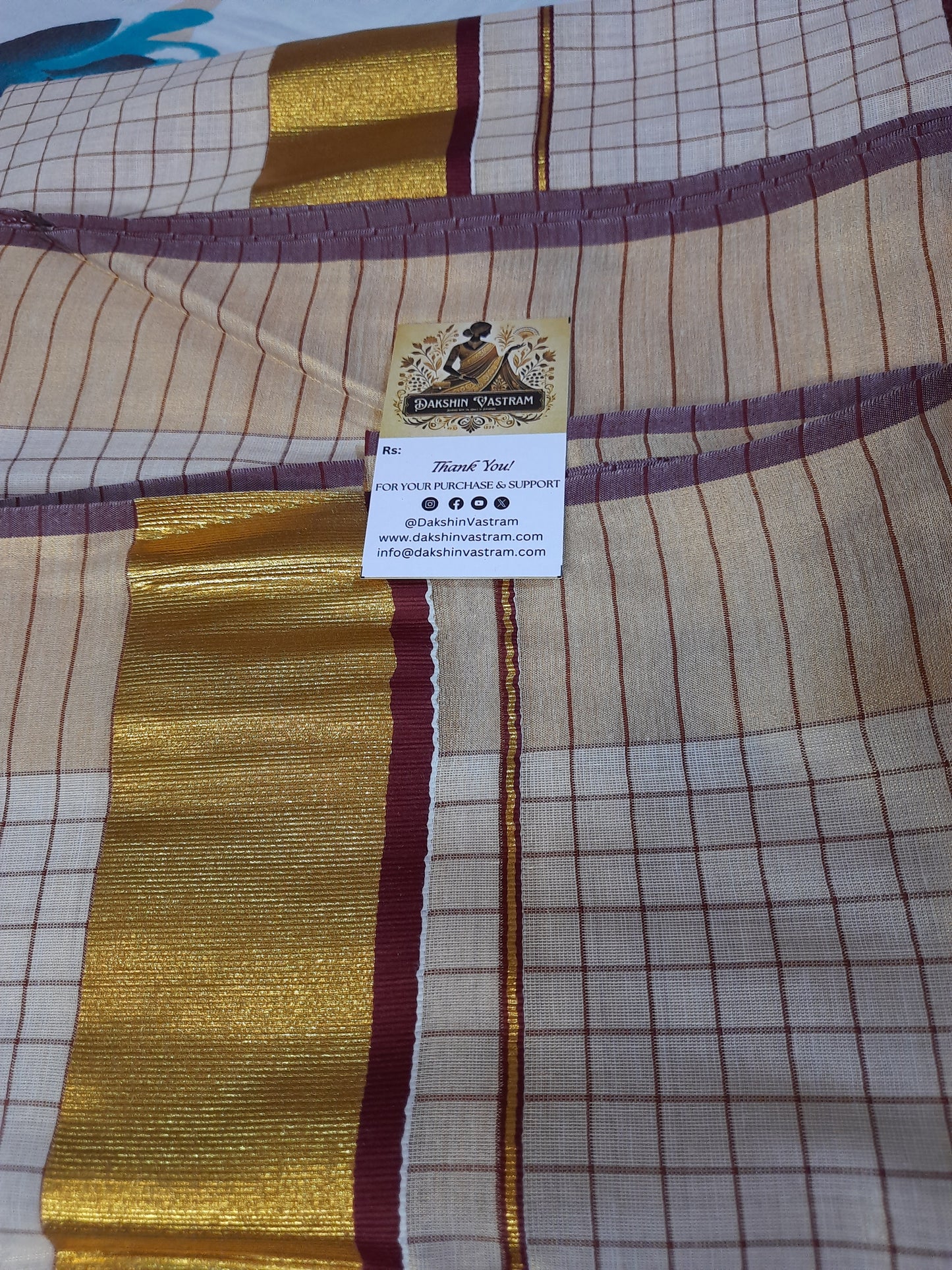 Tissue Colour Checked Saree | Expertly crafted from lightweight tissue fabric