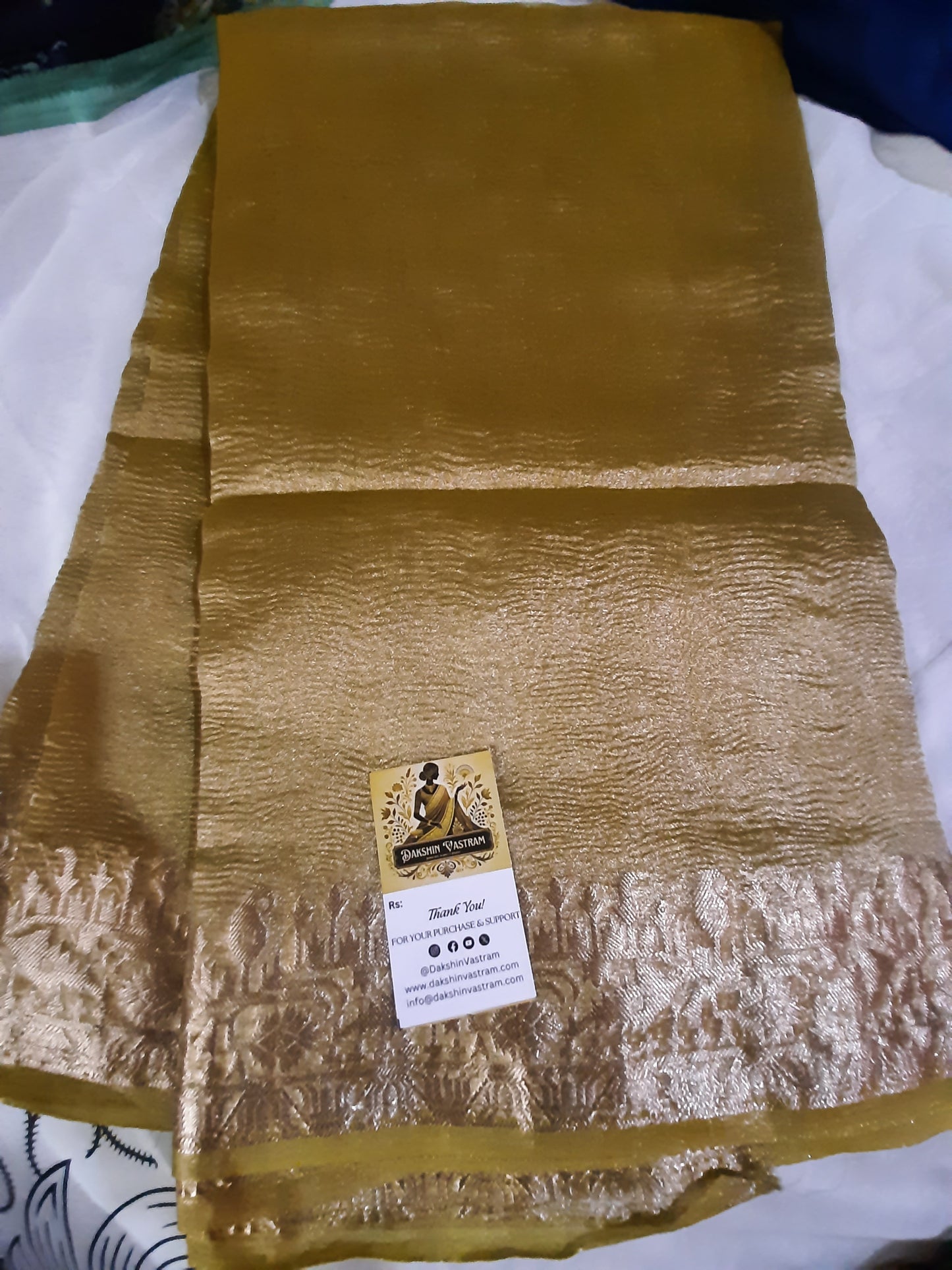 Tissue Banarasi Saree | Experience the luxurious feel of our Tissue Banarasi Saree, made with organic silk