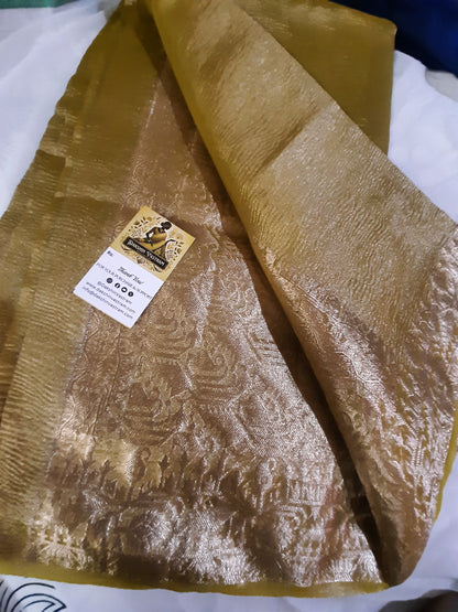 Tissue Banarasi Saree | Experience the luxurious feel of our Tissue Banarasi Saree, made with organic silk