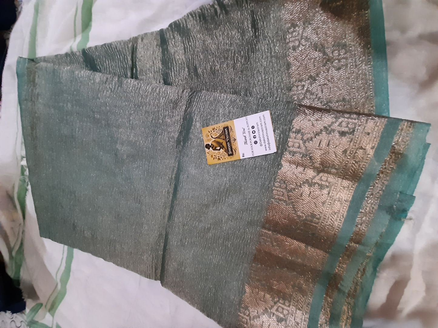 Tissue Banarasi Saree | This Tissue Banarasi Saree is made from luxurious organic silk