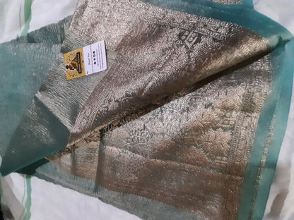 Tissue Banarasi Saree | This Tissue Banarasi Saree is made from luxurious organic silk