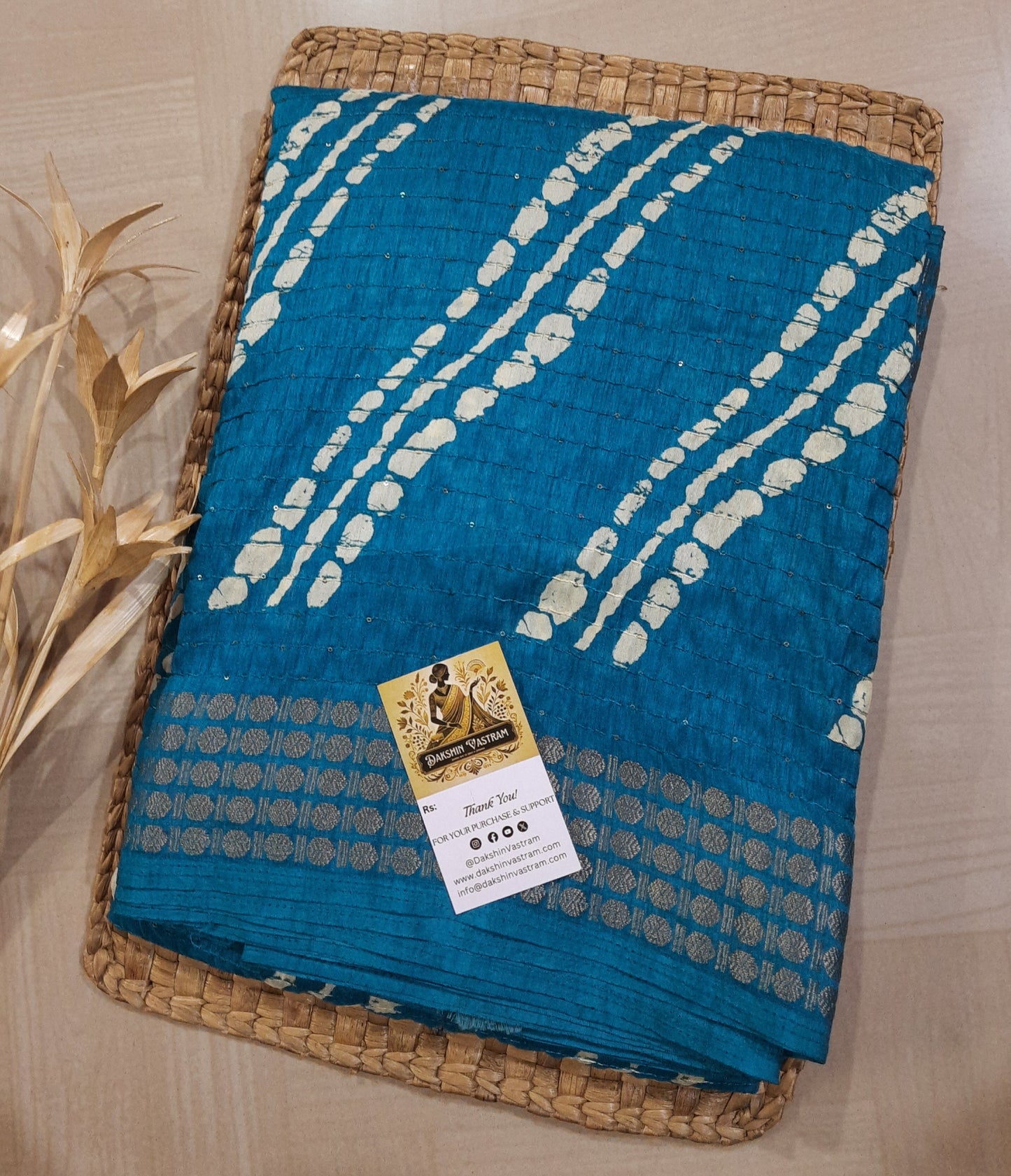 Sequins Silk Saree | Luxurious Sequins Silk Saree, made from 100% organic cotton