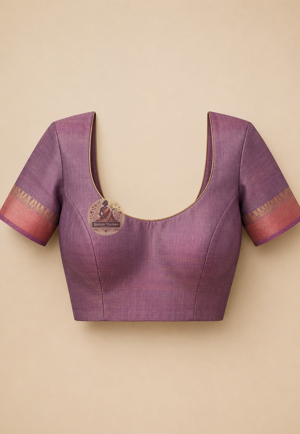 Matching unstitched blouse piece of Bishnupur Katan silk saree in pure classical Katan silk with border trim, included with saree for tailoring — the same classical standard throughout