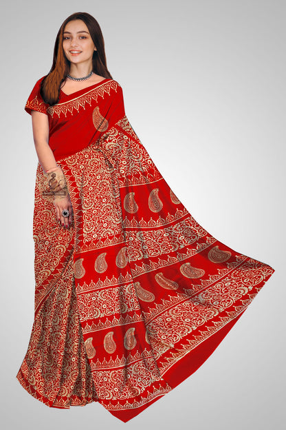 Buy Pure Katan Silk Saree online – Elegant front view of traditional saree