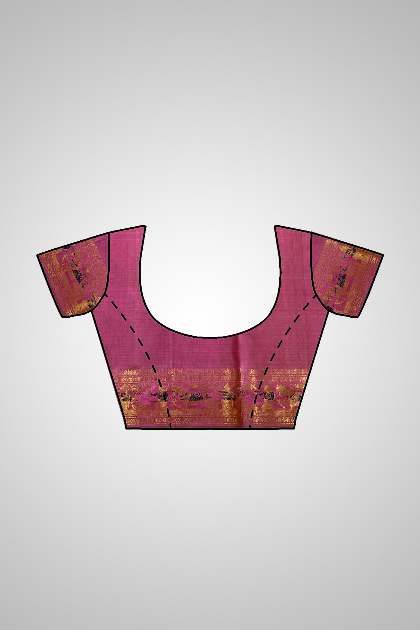 Shop Handloom Saree online – Blouse stitched with matching silk fabric