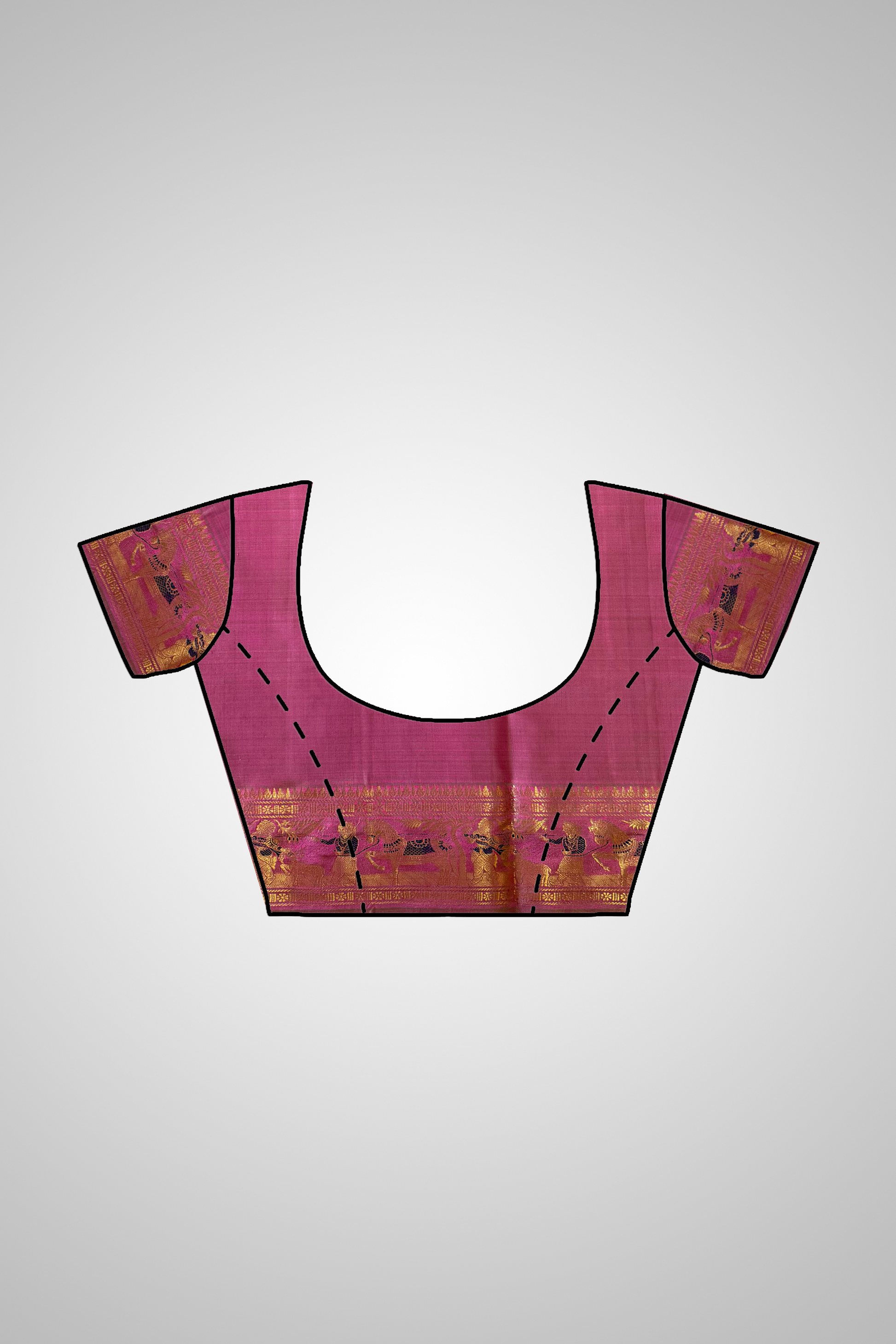 Shop Handloom Saree online – Blouse stitched with matching silk fabric