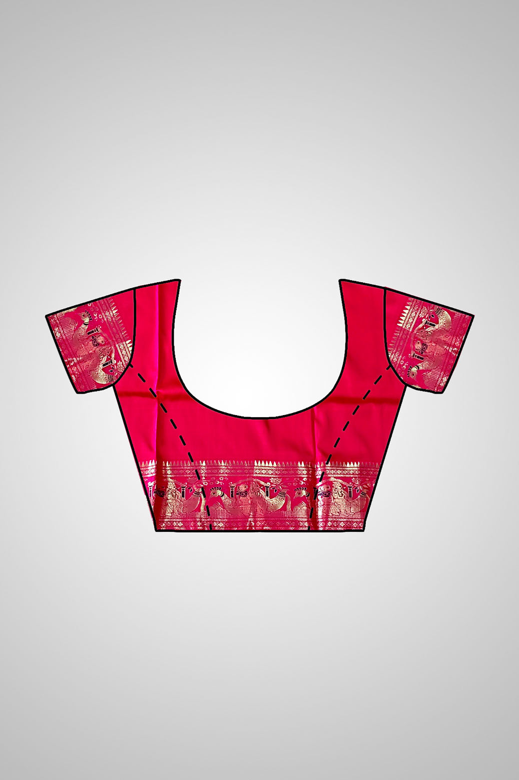 Shop Swarnachari Saree online – View of saree with stitched blouse included