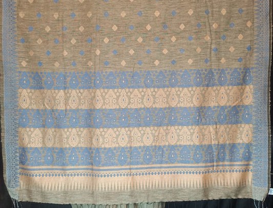 Shop Assam Silk Saree online – Side view showing Eri woven border