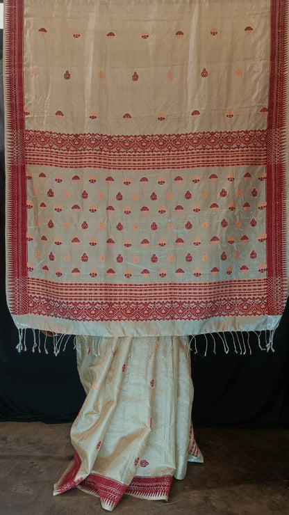 Shop Traditional Silk Saree – View of saree with matching blouse