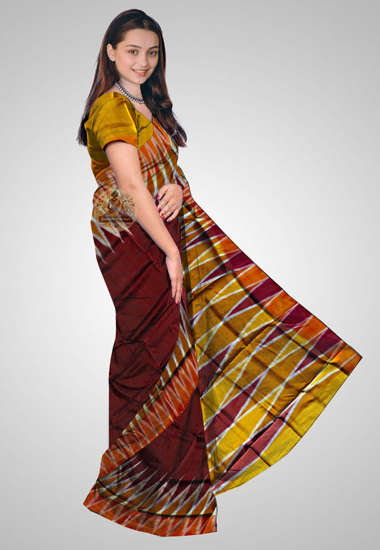 Bishnupuri Katan Silk Saree side view – Handwoven silk for UK shoppers