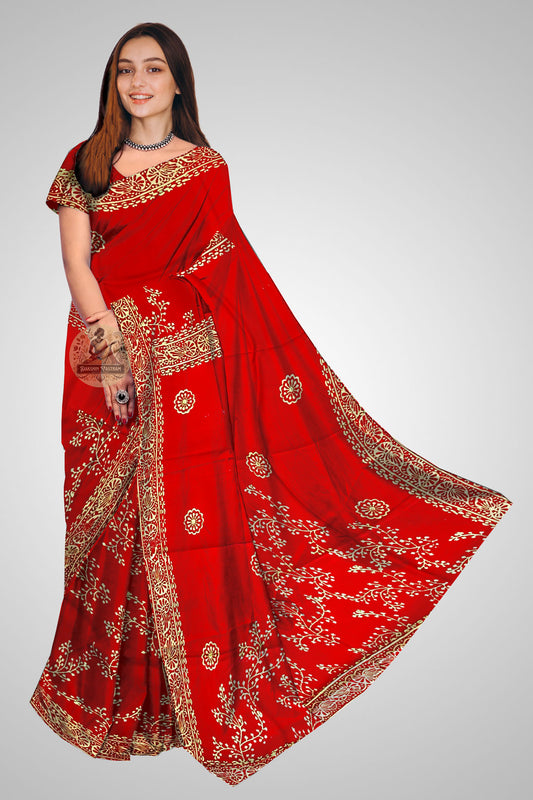 Buy Pure Silk Saree online – Traditional handloom saree front view