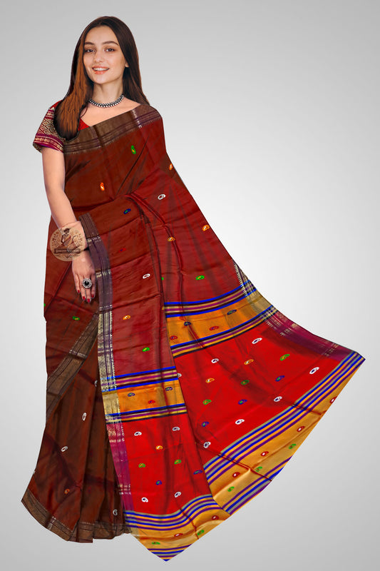 Buy Handloom Pure Silk Saree online – Saree front view