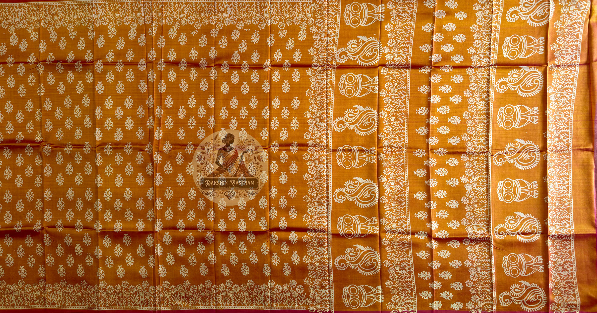 Authentic Bishnupur block print saree in traditional drape – premium occasion wear for Indian diaspora in London, Leicester and Nottingham