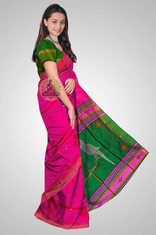 Shop Indian Silk Saree Online – Side profile showing traditional drape