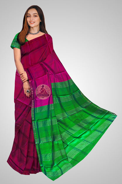 Buy Pure Katan Silk Saree online – front view of handloom silk saree