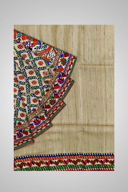 Shop Tussar Silk Saree – Close-up of artisanal handwoven texture