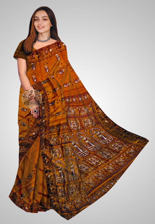 Buy Baluchari Saree online – Handloom Baluchari Pure Silk Saree front view