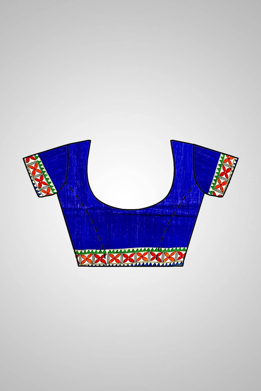 Buy Tussar Silk Saree Online – Blouse and full set display