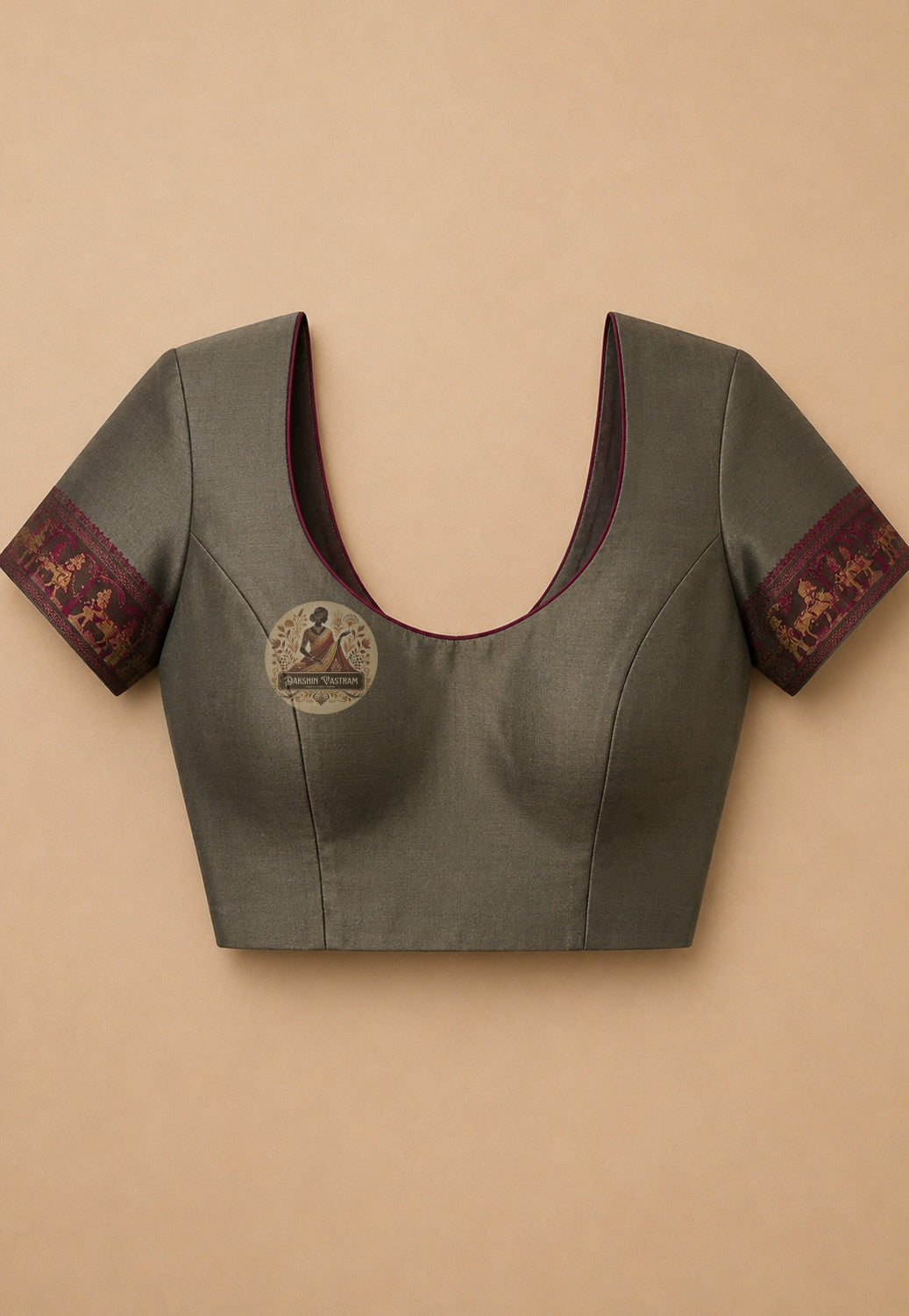 Matching blouse piece included with Baluchari Silk Saree, handloom narrative weave Bengal West Bengal