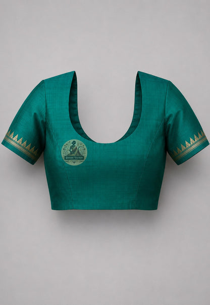 Matching blouse piece included with Bishnupur Katan Silk Saree, handloom festive wear Bengal West Bengal