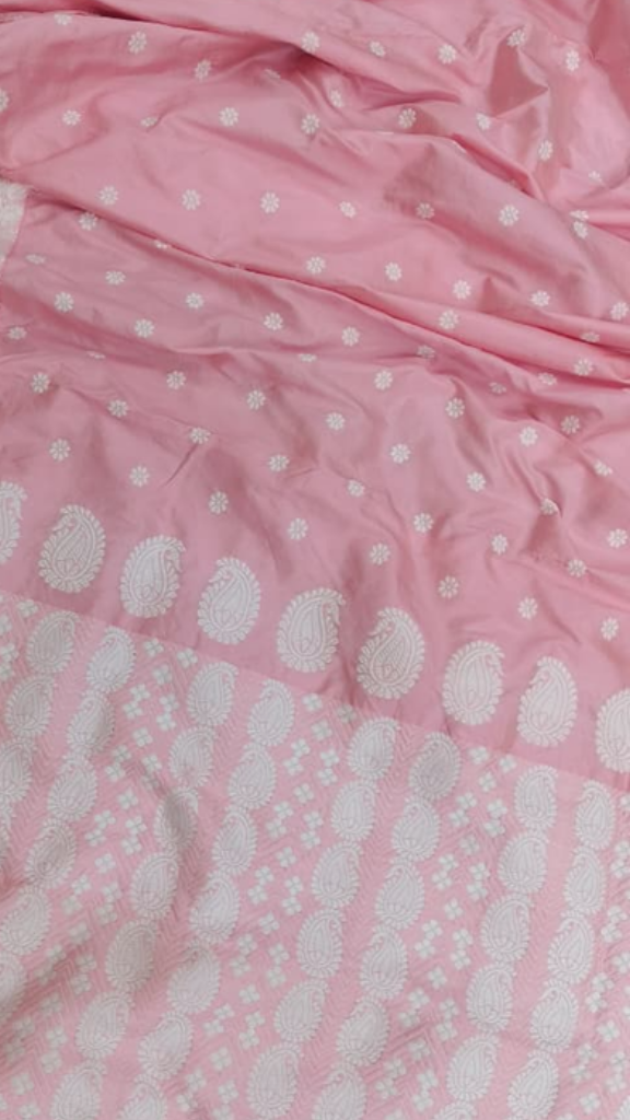 Buy Mulberry Assam Silk Saree – rear view with elegant fall