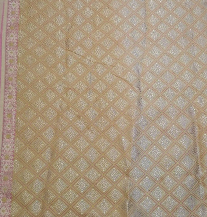 Buy Assam Silk Saree – Rear view highlighting traditional Toss design