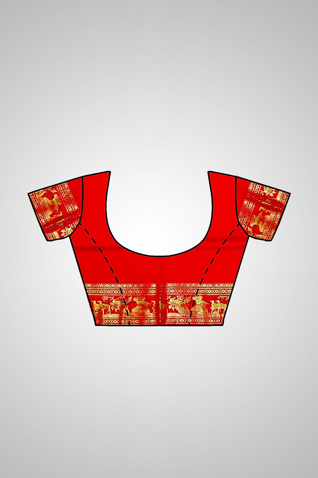 Shop Swarnachari Silk Saree online – Saree with matching stitched blouse view