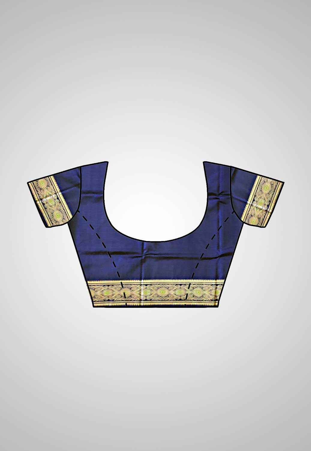 Blouse Piece: Matching blouse piece of the Baluchari Pure Silk Saree, with exquisite detailing.