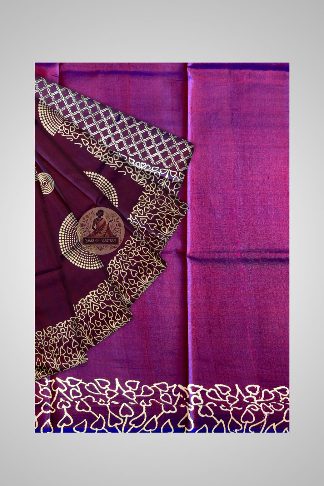Shop Traditional Silk Saree – View of saree with stitched blouse