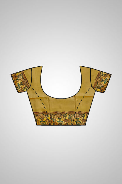 Buy Pure Silk Saree Online – Styled with blouse view