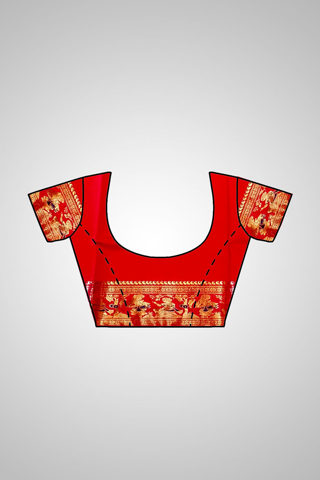 Buy Swarnachari Saree online – With stitched blouse view