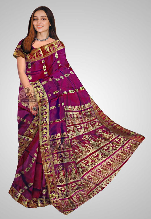 Buy Baluchari Silk Saree online – Baluchari Pure Silk Saree front view
