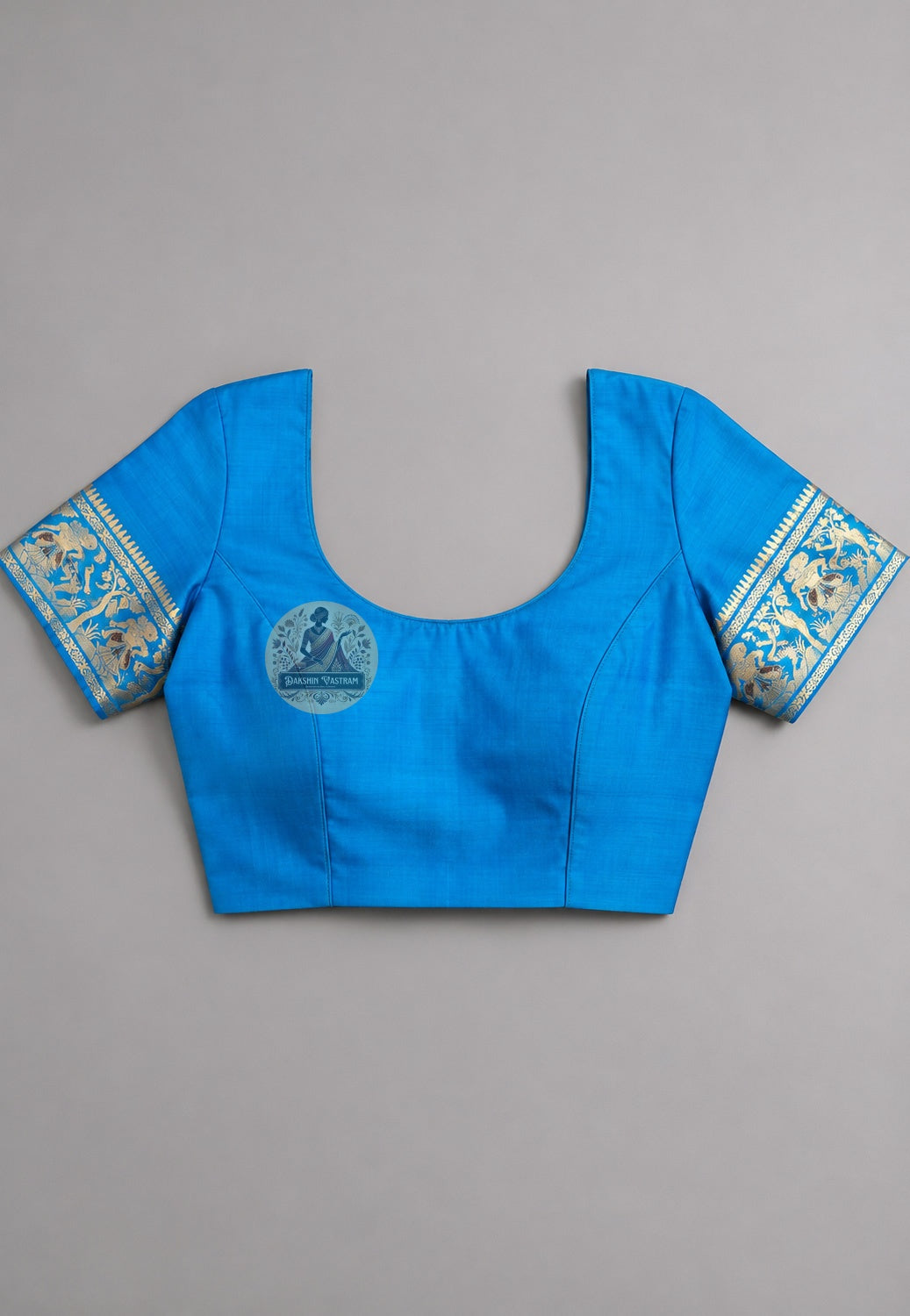 Included blouse piece for Swarnachari silk saree showing silk fabric texture and colour