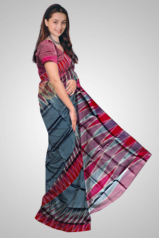 Buy Bishnupuri Katan Silk Saree online in UK – Saree side view