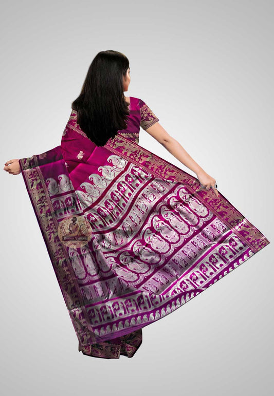 Buy Baluchari Silk Saree online – Handloom Baluchari Pure Silk Saree rear view